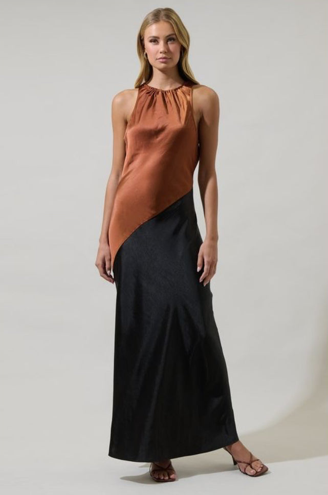 Black-Brown Kavela color Block dress – Tabu Knits Boutique