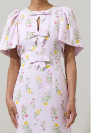Margote Floral Tania Short Sleeve Midi Dress
