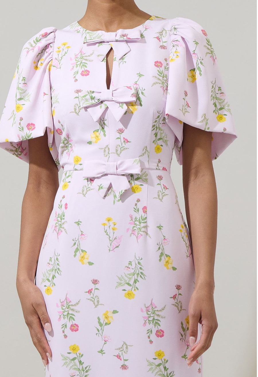 Margote Floral Tania Short Sleeve Midi Dress