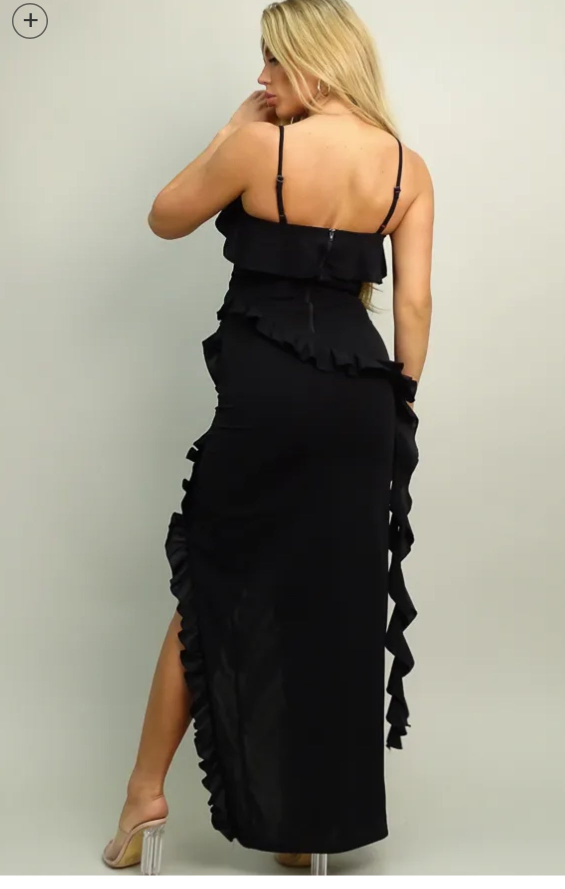 Black  Ruffle Maxi Dress