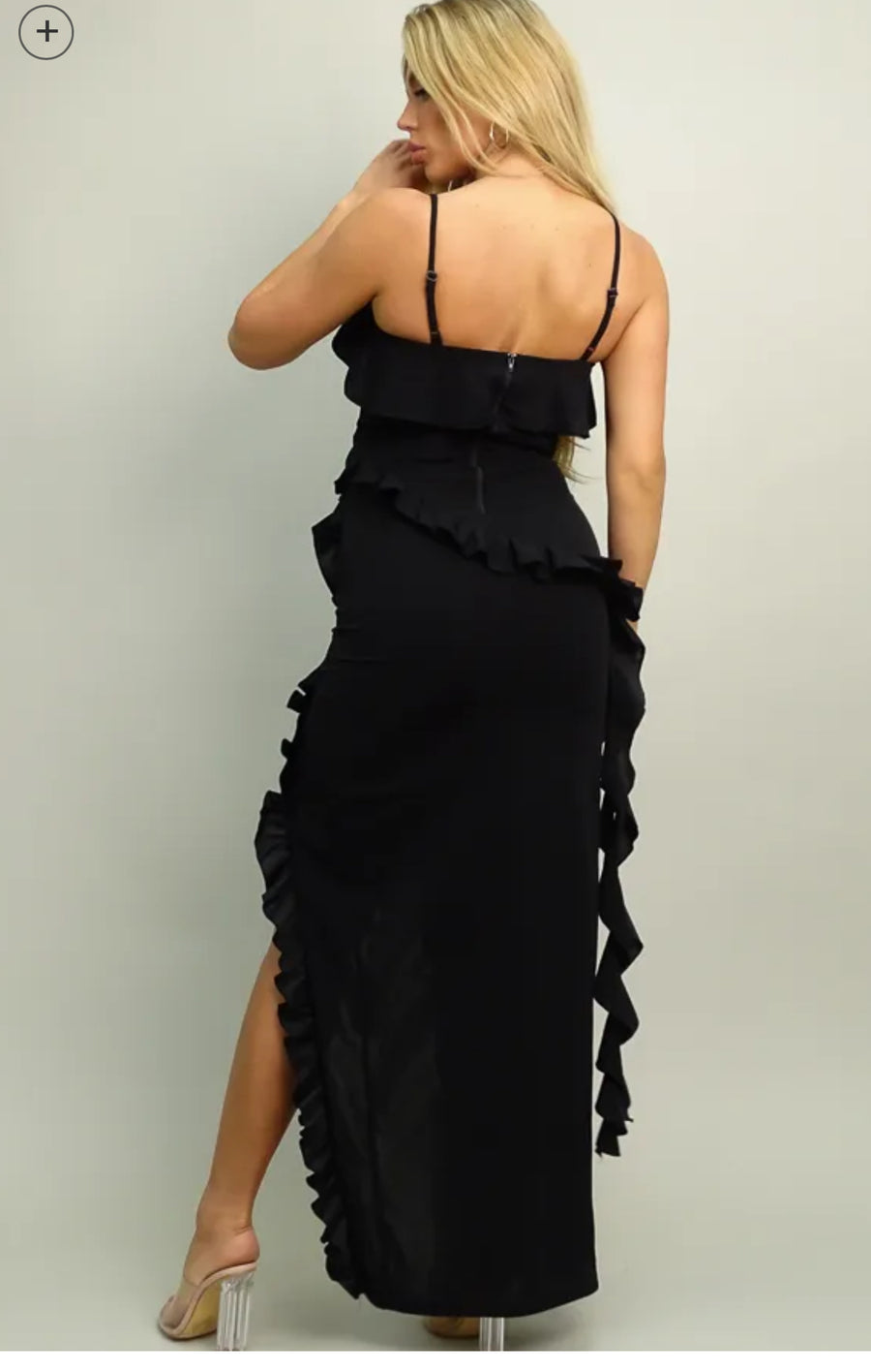 Black  Ruffle Maxi Dress