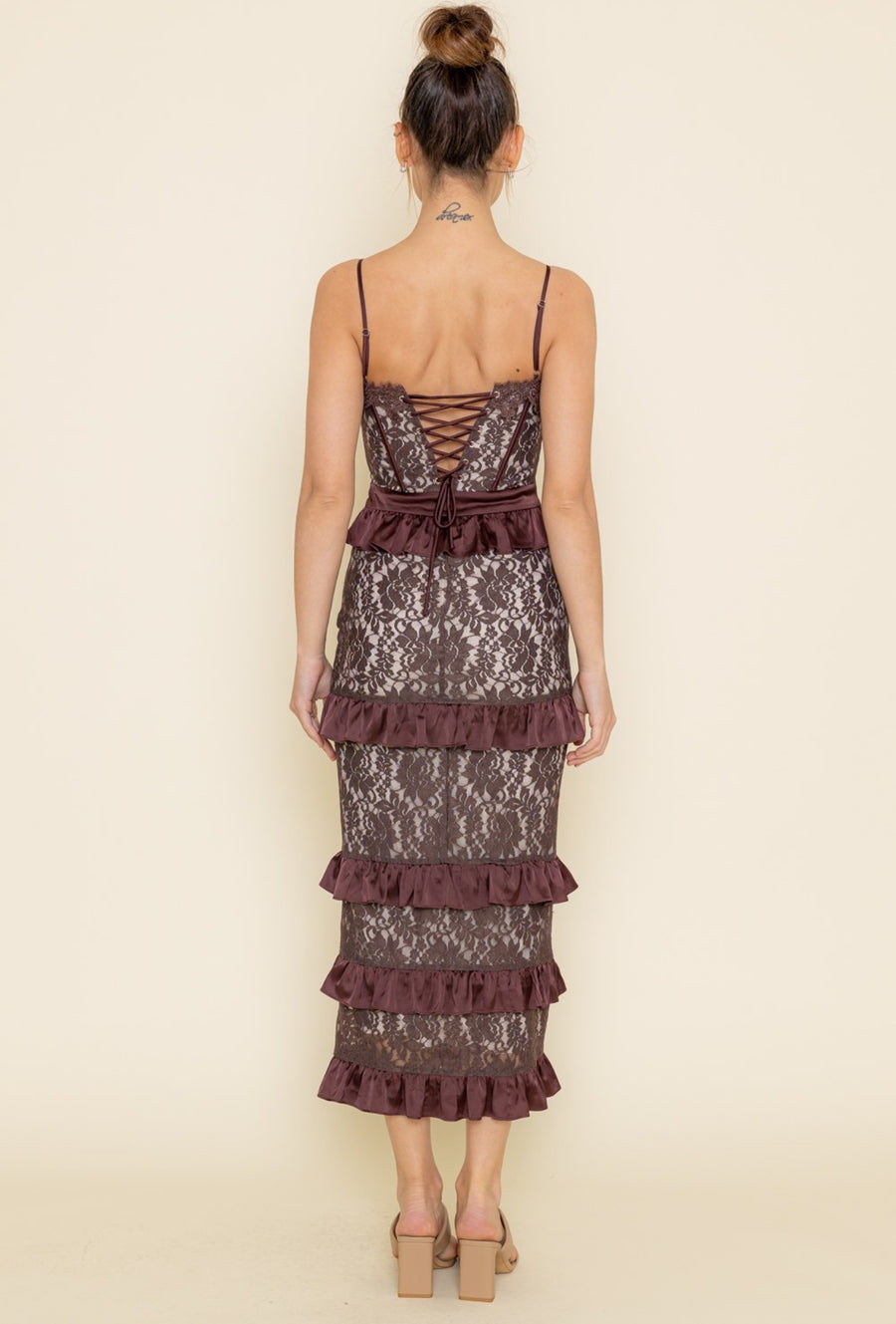 Cooper Lace cream midi dress
