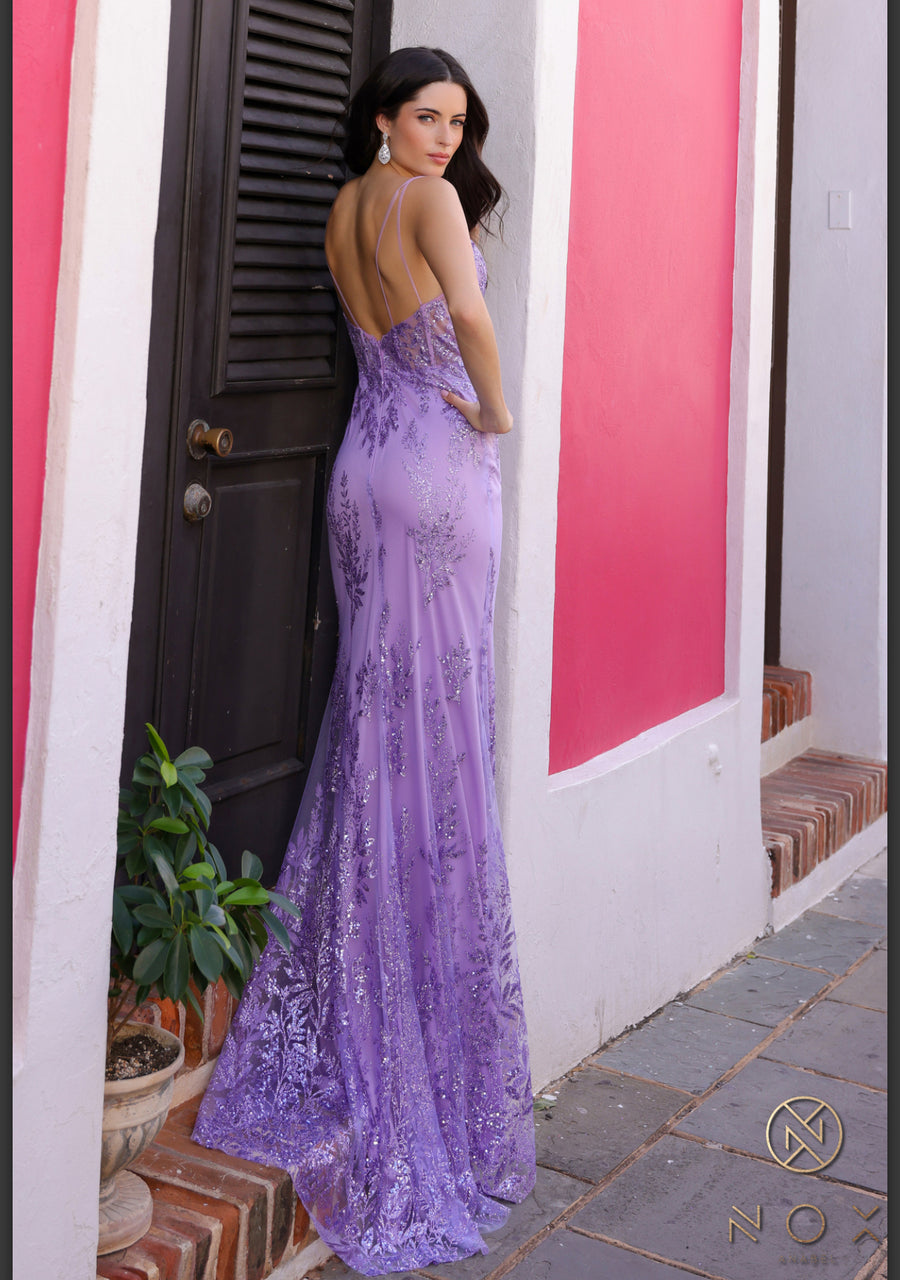 Lavender sequin cascading Dress Tabu Knits Boutique Lavender sequin cascading Dress Tabu Knits Boutique