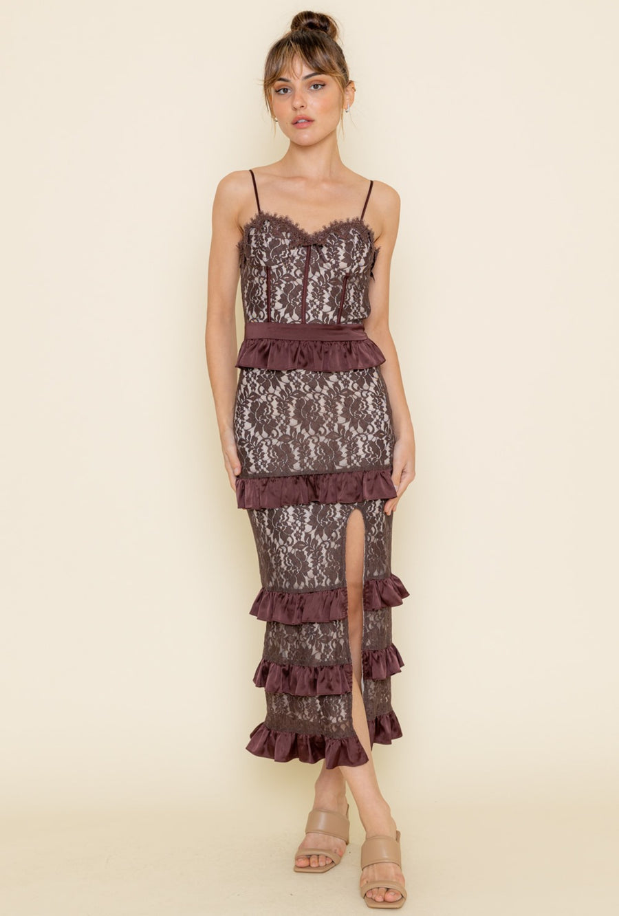 Cooper Lace cream midi dress