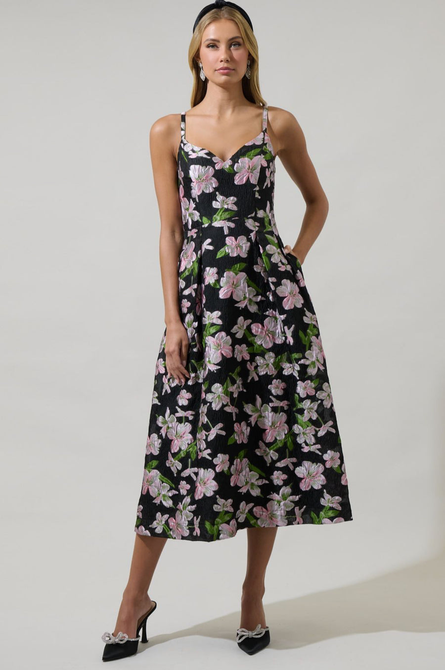 Elsinore Floral Pleated Midi Dress
