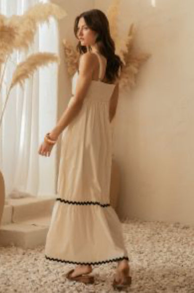 MIDI DRESS WITH RIC RAC TRIM