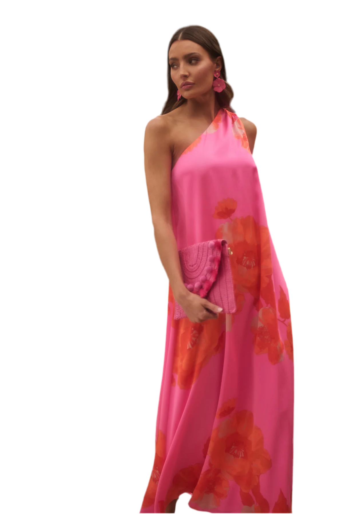glena floral one shoulder maxi dress Glena Floral Maxi Dress