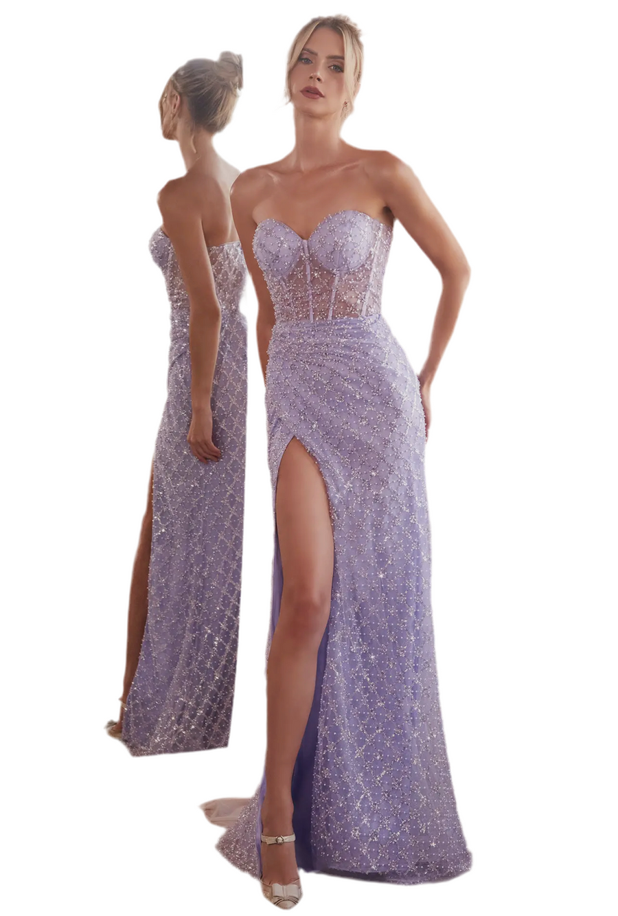 Lavender Sequin & Pearl fitting Dress