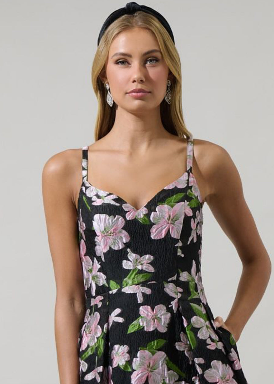 Elsinore Floral Pleated Midi Dress