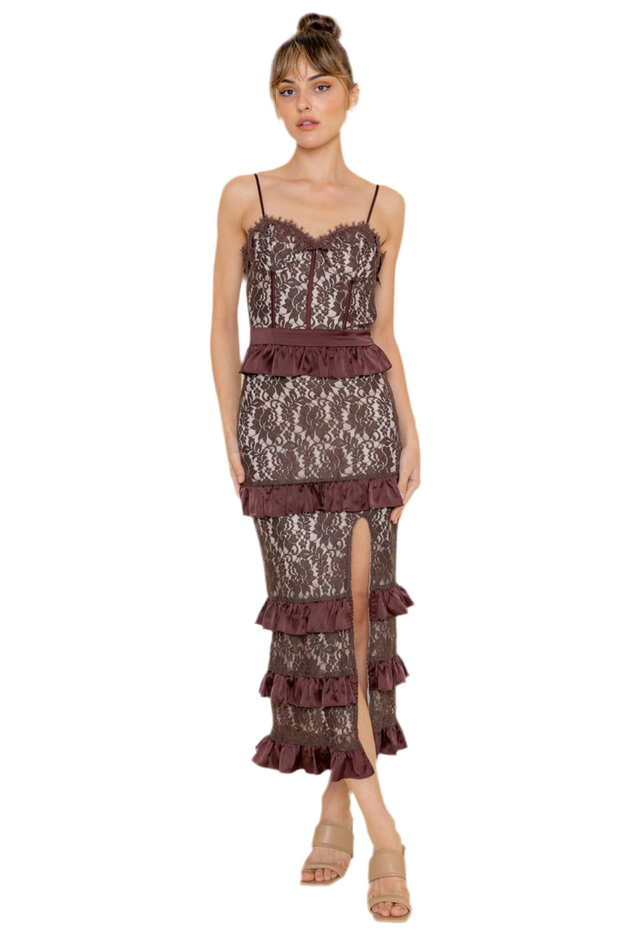 Cooper Lace cream midi dress