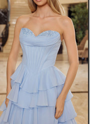 Long Ball Gown with Layered Skirt