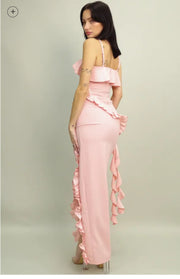 Pink Ruffle Maxi Dress