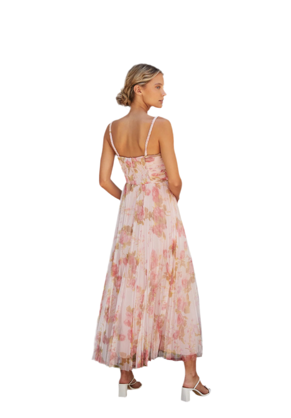 ROSINA PLEATED DRESS - BLUSH