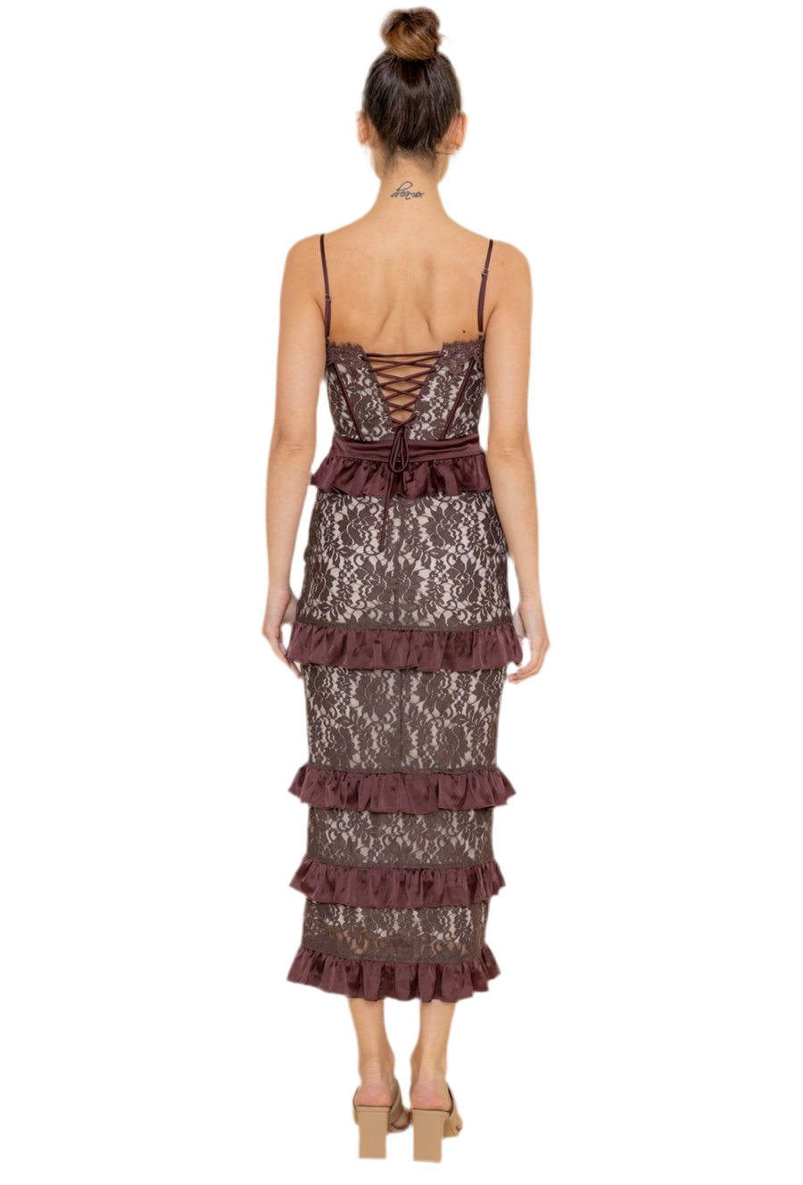 Cooper Lace cream midi dress
