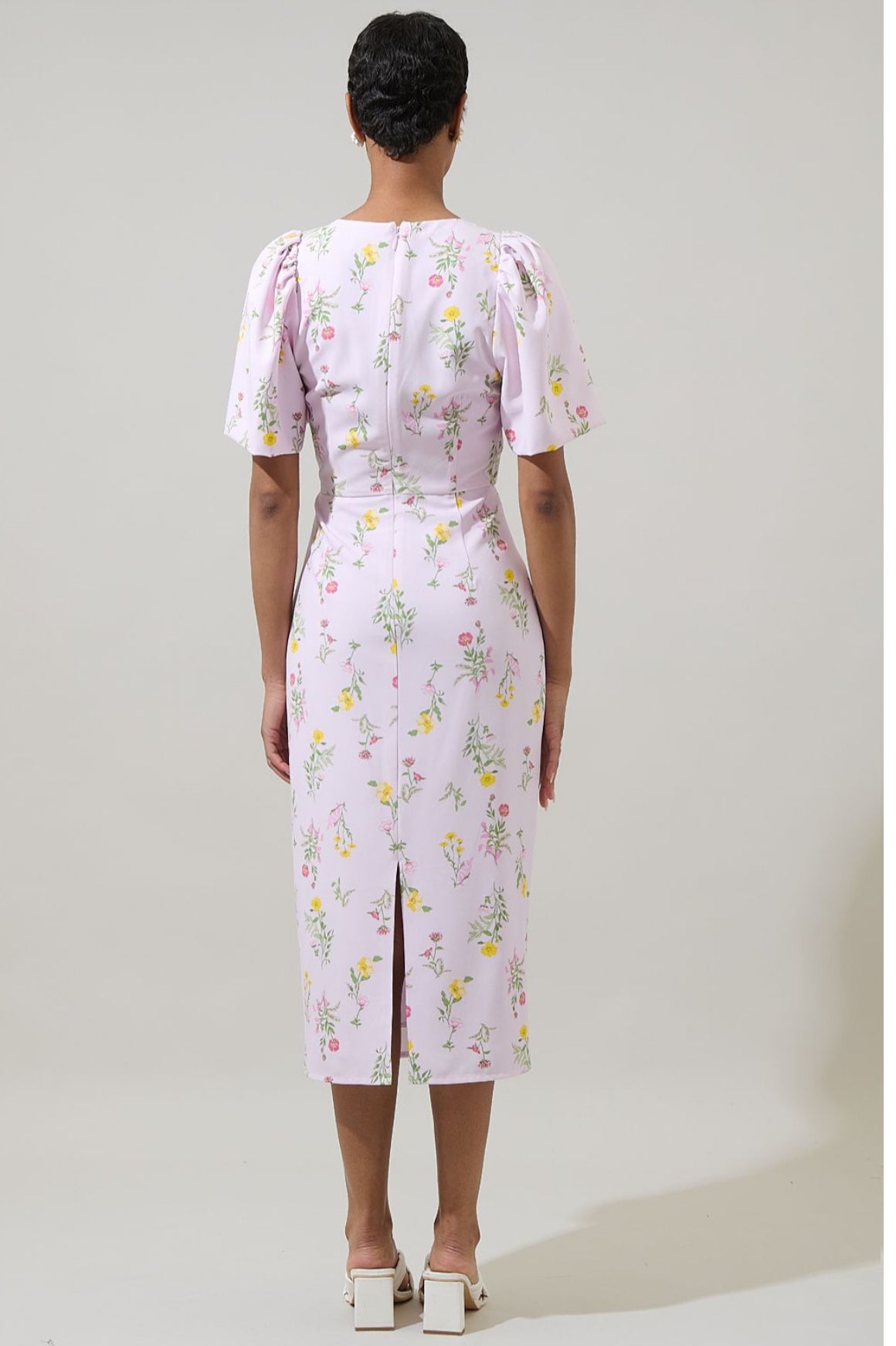 Margote Floral Tania Short Sleeve Midi Dress
