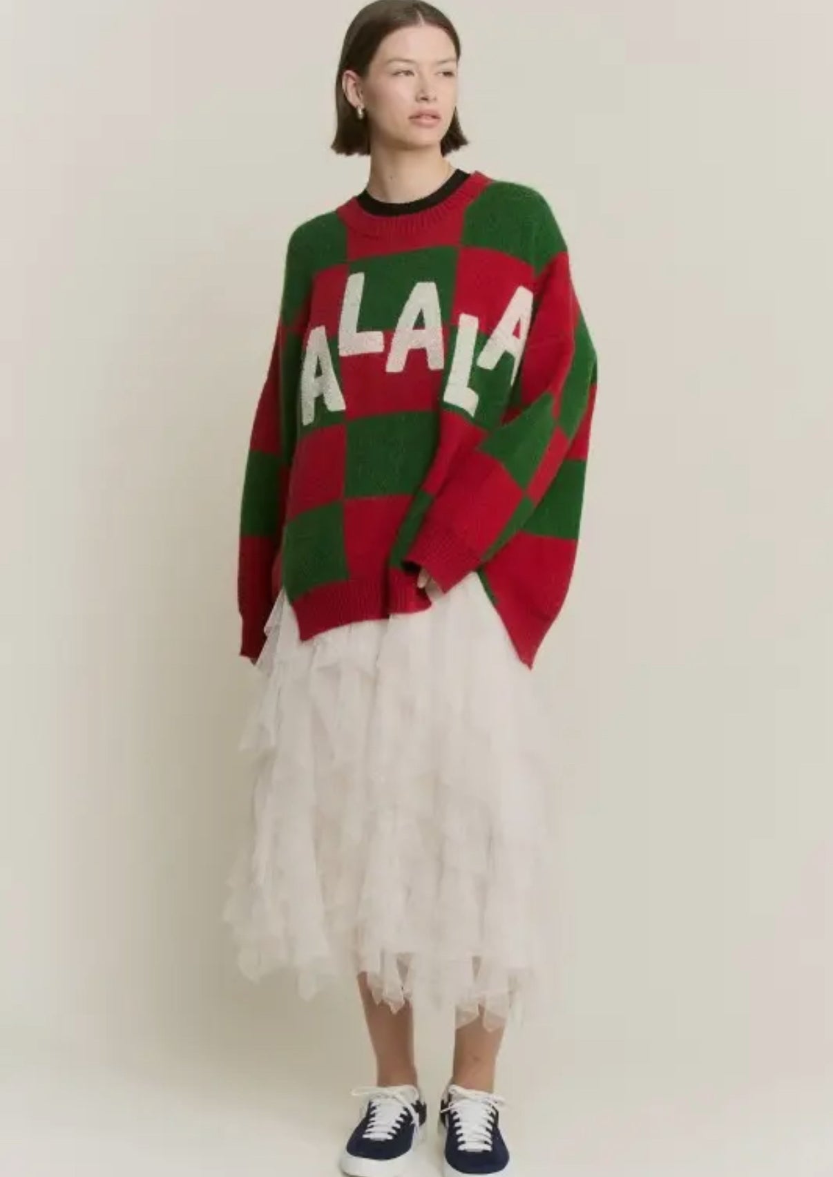 Falala checkered Christmas sweater