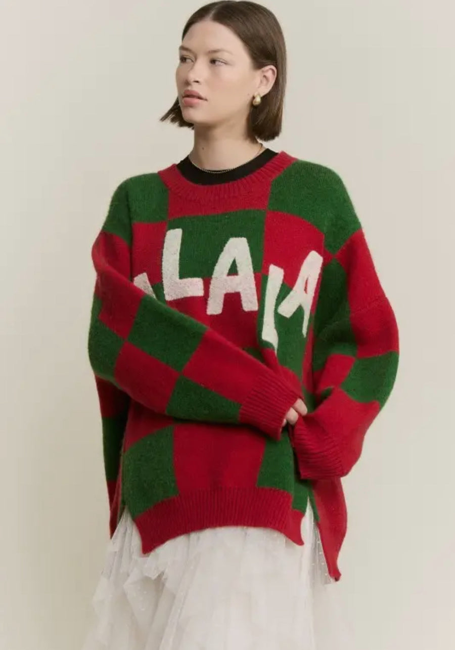 Falala checkered Christmas sweater