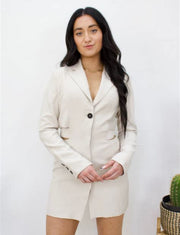 Tan cut out Blazer Dress