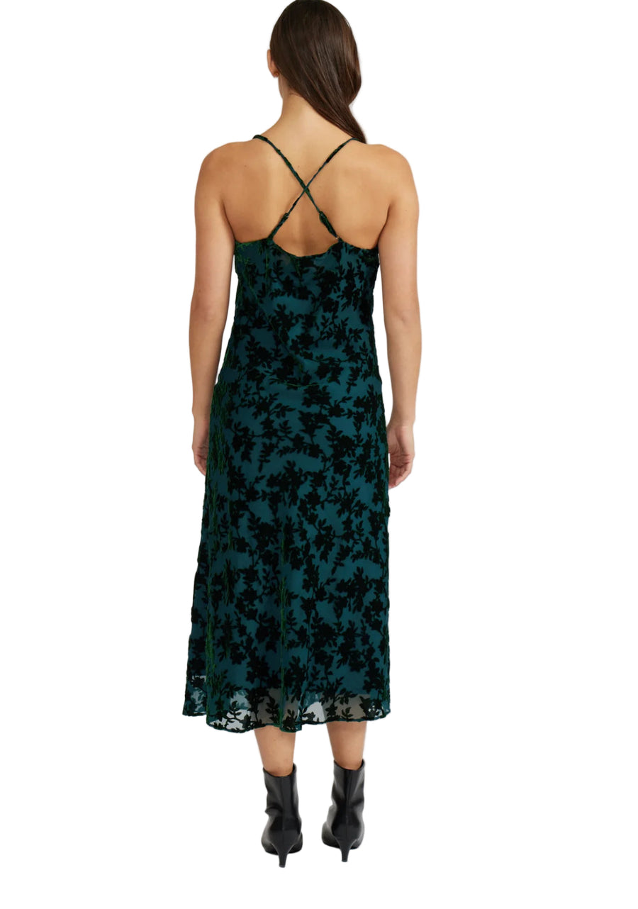 Wisteria velvet dress - Teal green