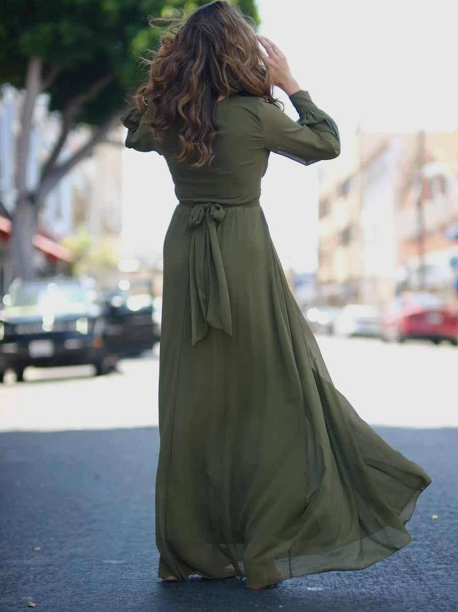 Sage Green long sleeved maxi dress Tabu Knits Boutique Sage Green long sleeved maxi dress Tabu Knits Boutique