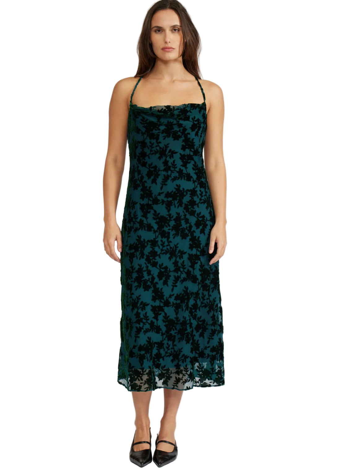 Wisteria velvet dress - Teal green