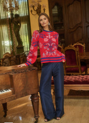 Almila Pleated Long Sleeve Sweater