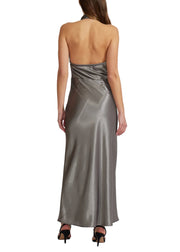 Pewter Halter Dress- Silver