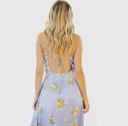 Mel Floral Satin Ruffle Dress