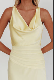 Butter Satin Maxi Dress with open back