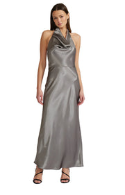 Pewter Halter Dress- Silver
