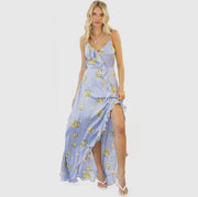 Mel Floral Satin Ruffle Dress