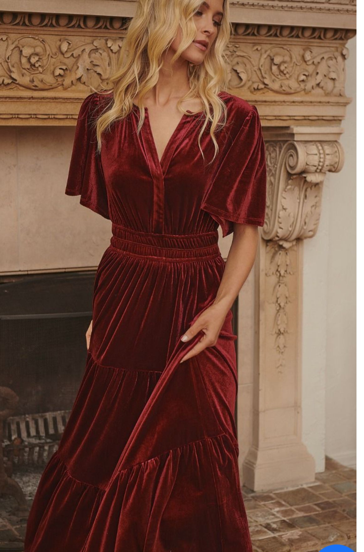 Debbie Velvet Red Dress