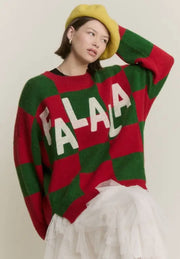 Falala checkered Christmas sweater