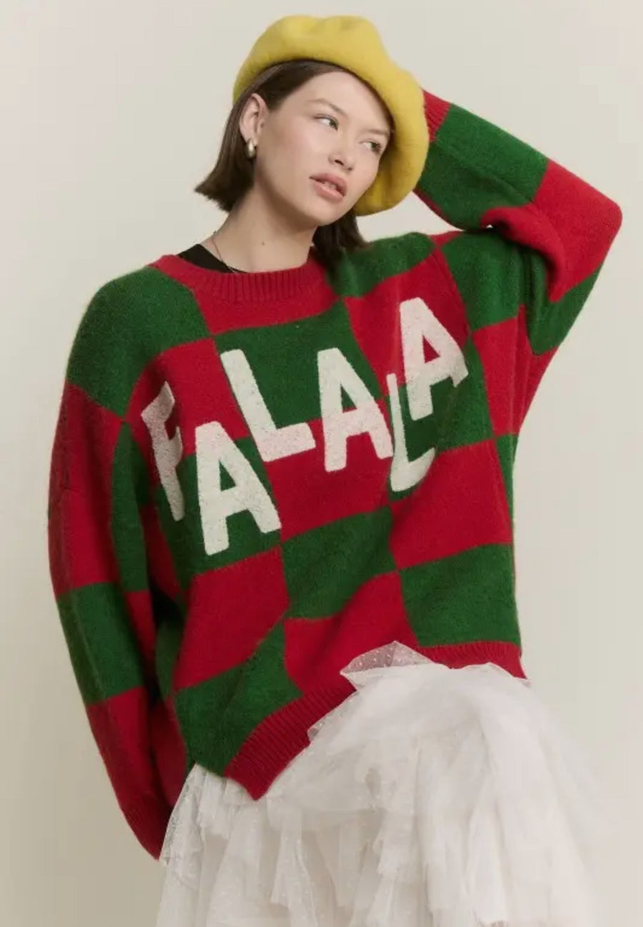 Falala checkered Christmas sweater