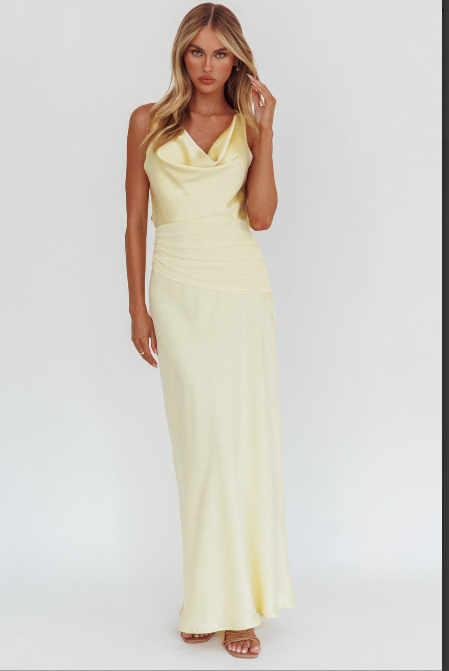 Butter Satin Maxi Dress with open back