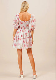 Puff Sleeves floral Mini Dress