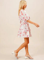 Puff Sleeves floral Mini Dress